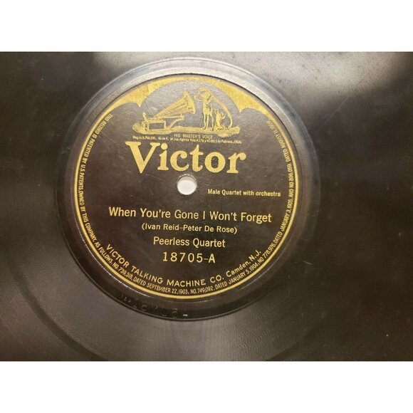 78RPM Peerless Quartet-When You're Gone..Charles Harrison-There's a vacant(R204) - Picture 1 of 4